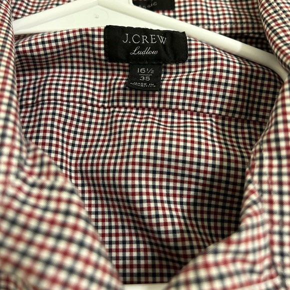 J. Crew Ludlow classic fit red & blue button down (16.5/35) - Picture 2 of 3